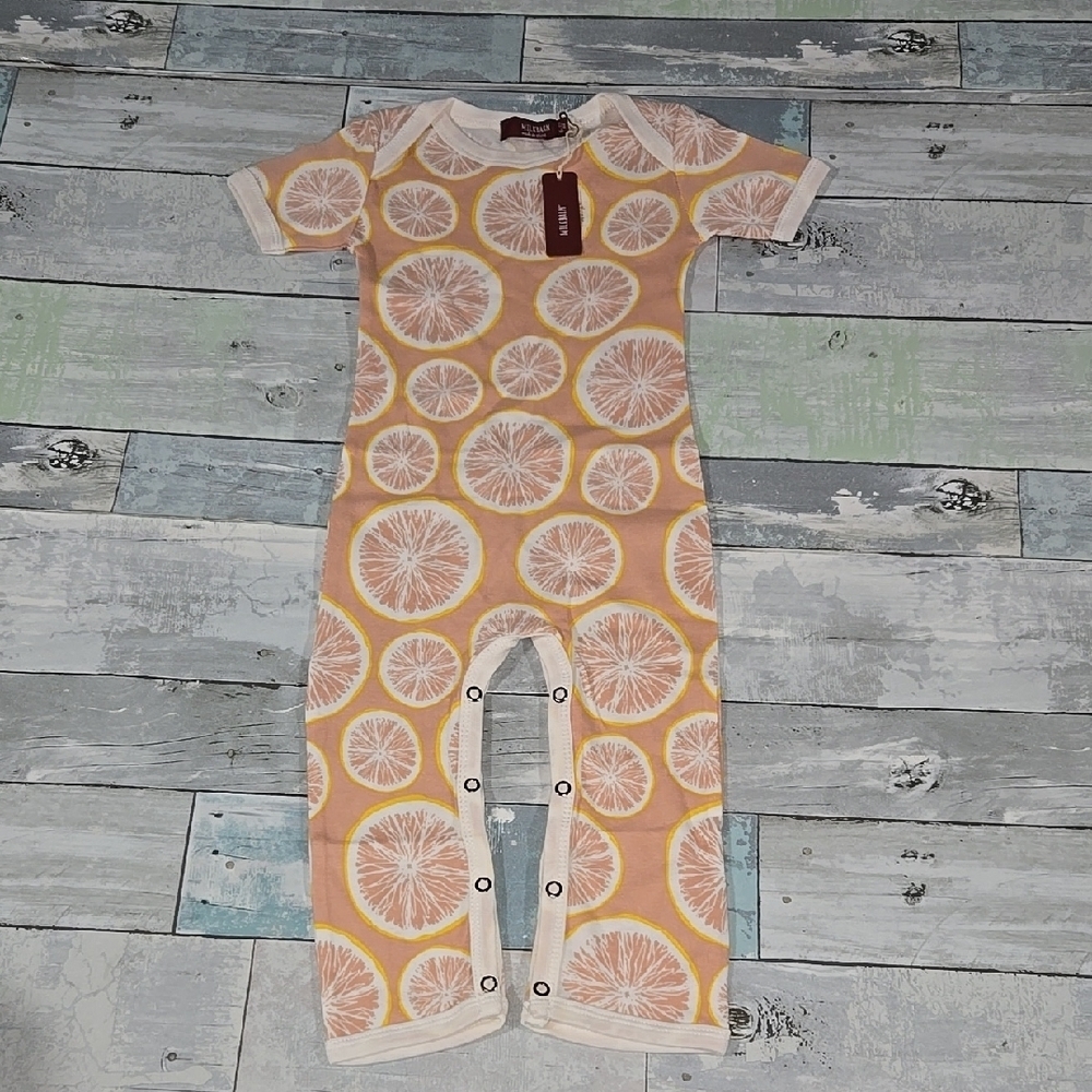 Milkbarn Organic Cotton Romper Bodysuit Size 6-12 Mo NWT